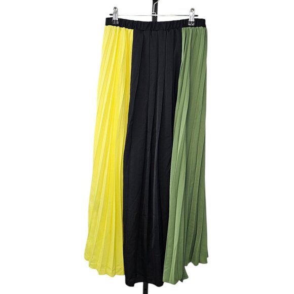 Anthropologie Pleated Colorblock Midi Skirt, Pull On, Summer, Lined, Size S, NWT - Picture 3 of 8